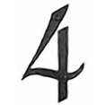 thumbnail image 3 of Spanish Rustic Hammered Wrought Iron Address Number 4 inch 4 (Black), 3 of 4