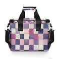 thumbnail image 7 of FORMRS Insulated Cooler Bag 24 Cans Capacity Soft Leakproof Lunch Box with Side Pockets, Pink and Purple Plaid Pattern, 7 of 7