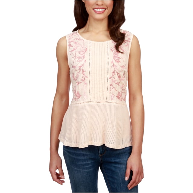 Lucky Brand Blusa de punto de medios mixtos para mujer, naranja, pequeña Lucky Brand Tejer