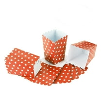 KALLORY Wedding Favors Boxes 24Pcs Popcorn Containers Red with White Dots Food-Grade Cardboard Snack Box