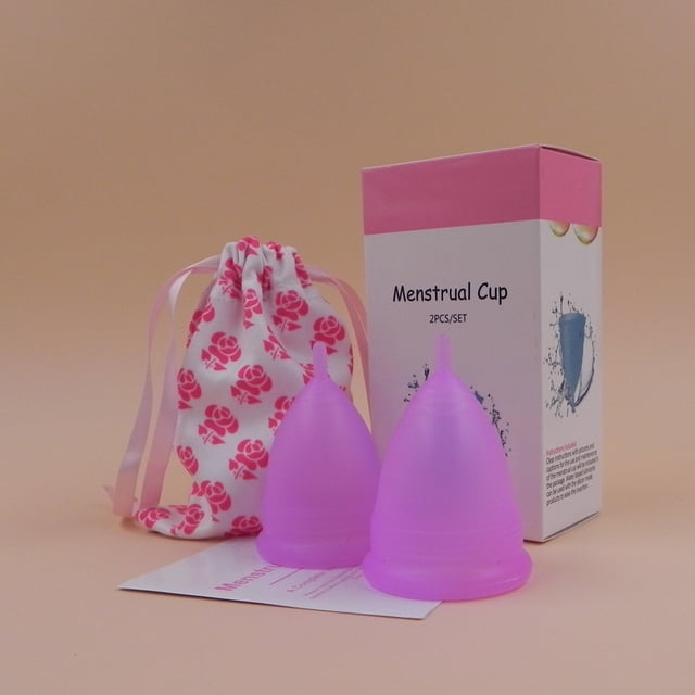 10 copas menstruales de silicona de grado médico, suaves y cómodas, color morado (S42MM)