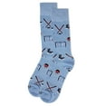 thumbnail image 3 of MeMoi Men's "Hockey Lovers" Rayon from Bamboo Blend Novelty Crew Sock - Mens - Male, 10-13, Light Blue, 3 of 7