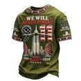 thumbnail image 2 of Never Forget 911 Patriotic Tee for Men with 25th Anniversary Print and Cotton Fabric Featuring 9/11 Memorial Shirts for Remembrance Ceremonies Church Services Community Events Army Green L, 2 of 4