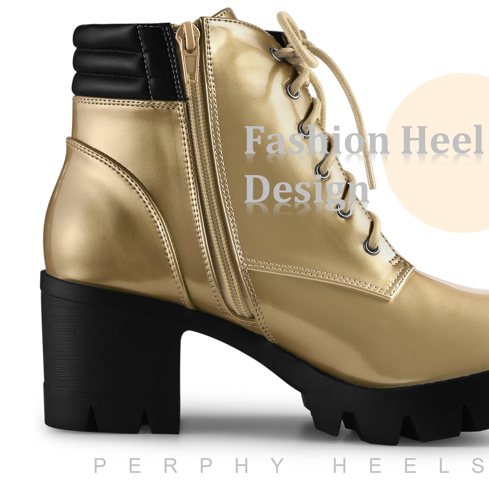 Gold combat boots sale