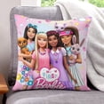 thumbnail image 1 of Barbie Fundas de almohada de terciopelo con tema, regalos de funda de almohada, decoración para el hogar, cojín de lanzar, regalo de cumpleaños para fans y parejas. 60cm x 60cm., 1 of 6