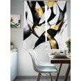 thumbnail image 4 of Modern Geometric Sheer Curtains 72 Inches Long 2 Panels Black and Gold Line Light Filtering Semi Sheer Window Curtains Drapes for Bedroom Living Room 52"x72", 4 of 7