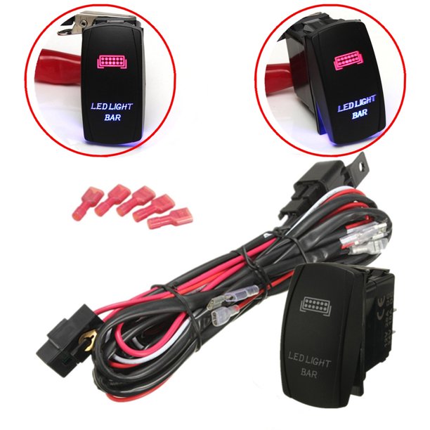 Led Light Bar Work Fog Spot Rocker On Off Switch Relay Wiring Harness Loom Kit