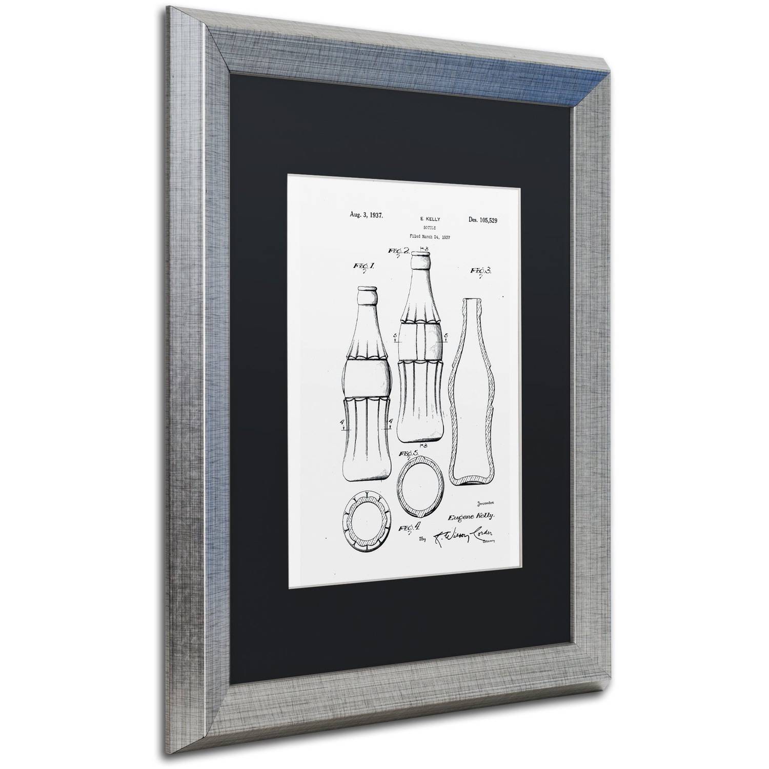 Trademark Fine Art "Cycling Skirt Patent 1885 White" Canvas Art by Claire Doherty Black Matte, Silver Frame
