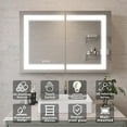 thumbnail image 2 of LIGMIRR 36 x 24 inch Bathroom Medicine Cabinet with LED Vanity Mirror, Adjustable Light Surface Wall Mounted Anti-Fog Double Door Lighted Bathroom Cabinet with Touch Switch (Surround Light), 2 of 10