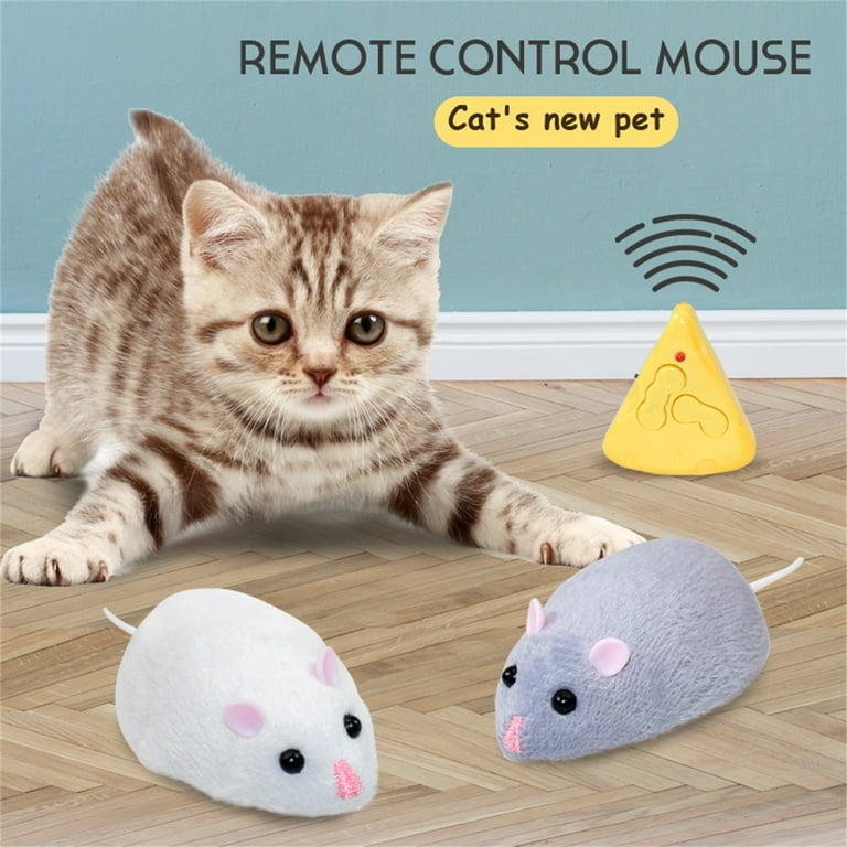 Remote Control Mouse Cat Toy Realistic Fake Mouse Toy Smart Sensing RC Mouse Toy for Cats Dogs Remote Control Mice Prank Toy Props for Adults Kids