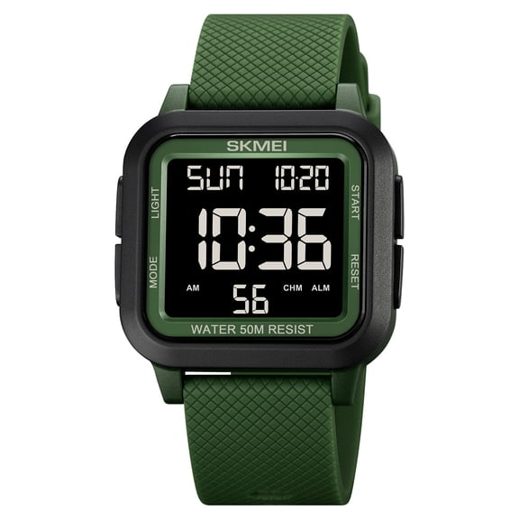 Waterproof Watch, 50M Water Resistant Digital Sport Watch, High-Definition Night Light Display Steel Bracelet Multi-Function Alarm Stopwatch