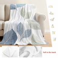 thumbnail image 5 of Sage Green Blue Leaves Blanket Soft Cozy Warm Throw Blanket for Couch, Plush Fuzzy Flannel Fleece Blankets for Sofa, Vintage Rustic Botanical Bed Blankets Lightweight Gifts for Women, 40"x50", 5 of 9