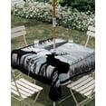 thumbnail image 3 of Square Outdoor Tablecloth with Umbrella Hole Deer Bear Outside Table Cloth Waterproof Patio Table Cover Retro Farmhouse Trees Forest Wooden Grain Zipper Tablecloths for Picnic Camping 54x54 Inch, 3 of 8