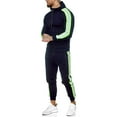 thumbnail image 3 of 2Pcs Men's Tracksuit Set Pullover Hoodie Sweatshirt Jogger Sweatpants Solid Patchwork Casual Suit, 3 of 5