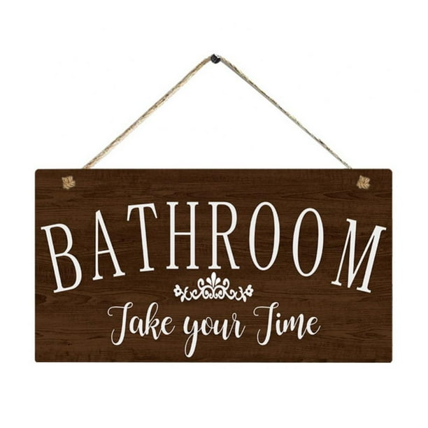 Funny Sign, Bathroom Sign 6 in by 10 in Hanging Wall Art, Decorative ...