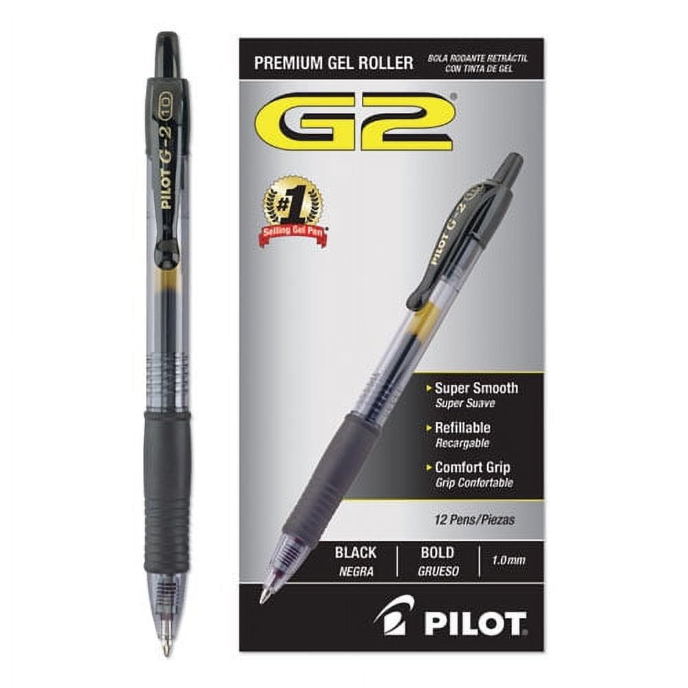 G2 Premium Gel Pen, Retractable, Bold 1 Mm, Black Ink, Smoke Barrel, Dozen | Bundle of 2 Dozen