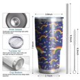 thumbnail image 6 of 30oz Dark Blue Rainbow Pattern Tumblers Stainless Steel Tumbler with Lid and Straw,Vacuum Insulated Double Wall Travel Tumbler Cups Mug with Cleaning Brush for Coffee,Tea, 6 of 7