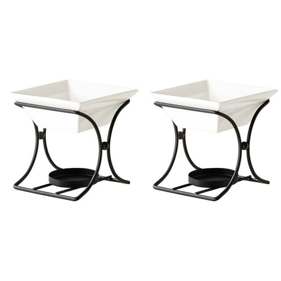 Raindrops 2 Sets of Essential Oil Burner Ceramic Scented Candle Warmer Ceramic Wax Melt Warmer