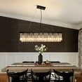 thumbnail image 3 of HOOMEDELIER 40" Modern Rectangle Crystal Chandelier, K9 Pendant Light for Dining Room, Kitchen Island, 3 of 15