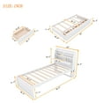 thumbnail image 2 of Harper & Bright Designs Twin Size Wooden Platform Bed with Trundle and 3 Drawers Underneath, Wooden Bedframe with Headboard Storage and Built-in USB & LED Light, White, 2 of 13