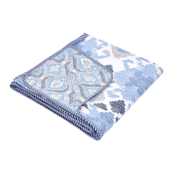 Jinaya's Ethnic Indian Design Printed Reversible Premium Pure Cotton 250 TC 3 Layer Queen Size Dohar/ AC Blanket/ Blanket (90"x100" Inches), Pack of 1