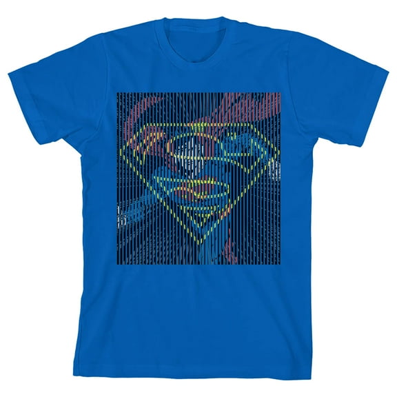 Superman Character and S Logo Youth Royal Blue Graphic Tee-XS