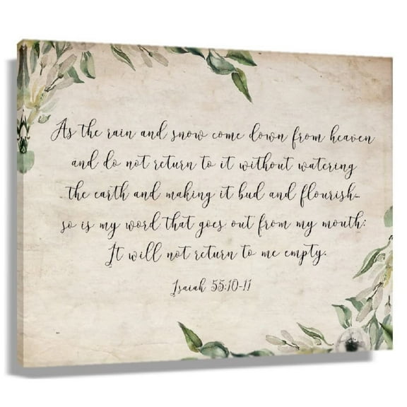 Isaiah 55 10-11 Bible Canvas Wall Art Bible Quote Poster Prints Giclee Print for Bathroom Wall Pictures for Hallway Canvas Bedroom Picture Painting