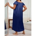 thumbnail image 2 of Chemise de Nuit Plissée à Encolure Carrée avec Nœud pour Femme Grande Taille, 2 of 5