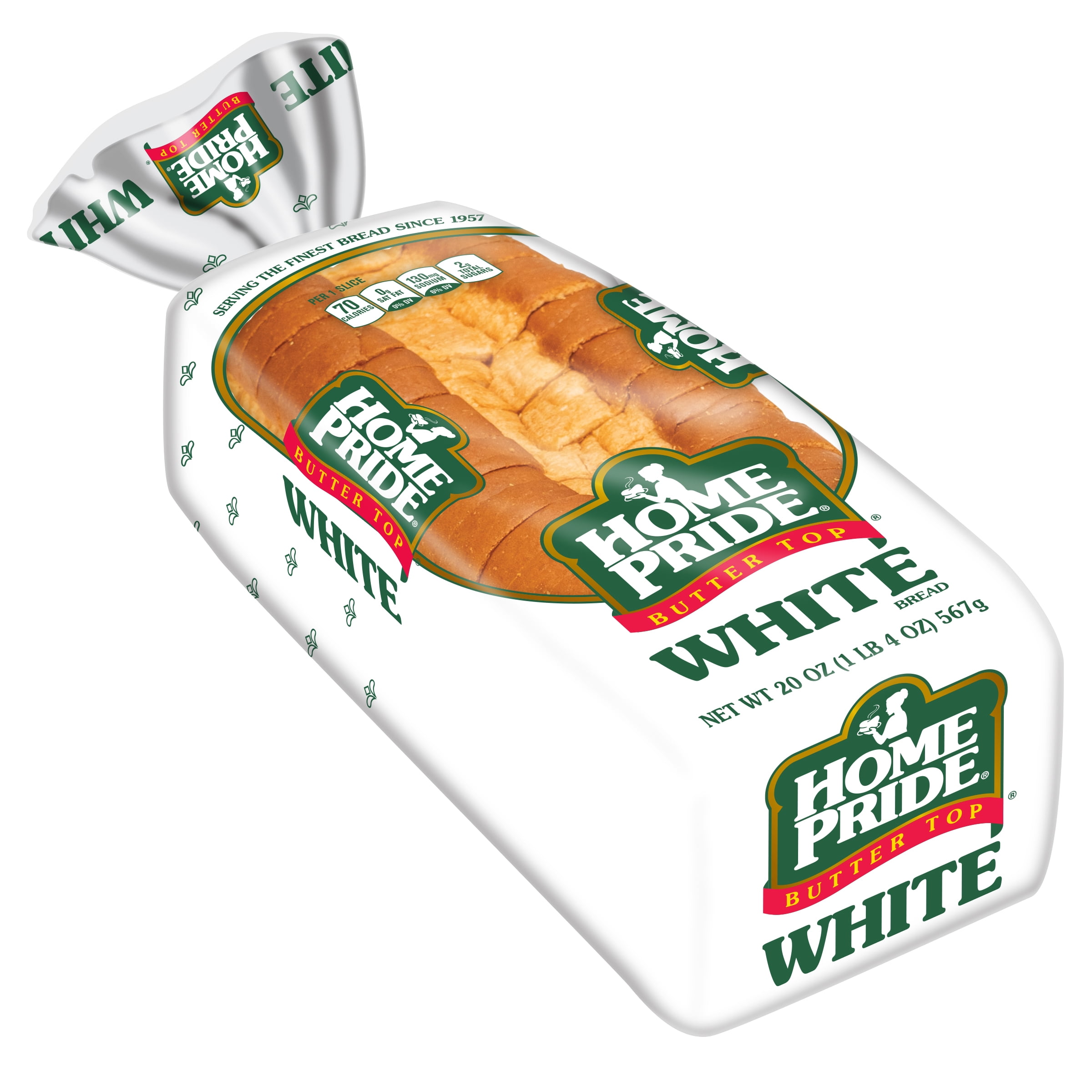 Home Pride Butter Top Enriched White Bread, Sliced Sandwich Bread, 20 oz, Shelf-Stable