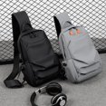 thumbnail image 5 of Bolso de pecho de color sólido para hombre, bolso cruzado de un solo hombro, bolsos casuales multifuncionales, accesorios, bolso de mano para el pecho, organizador, 5 of 5