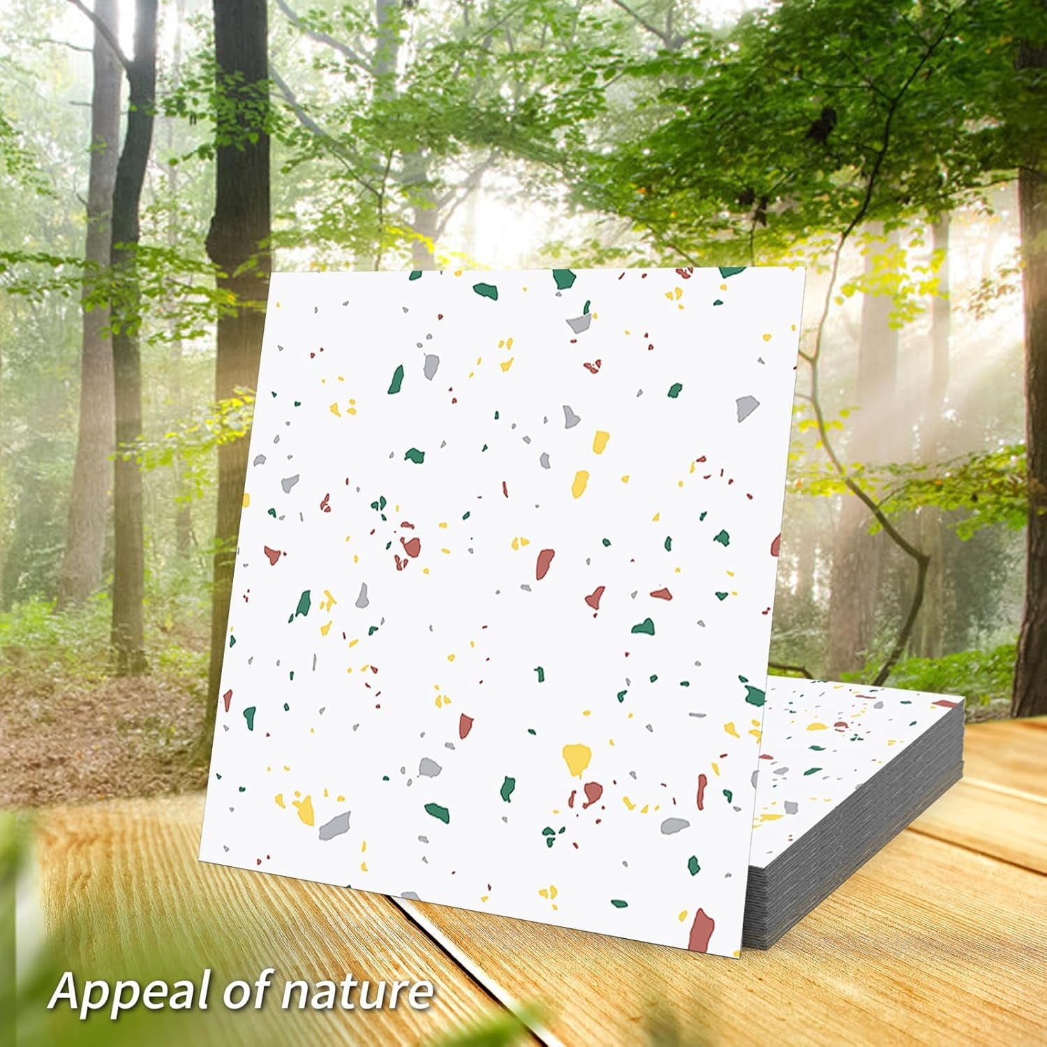 Peel and Stick Floor Tile, 30-Pack 12 x 12in. Covers 30 Sq.ft, Waterproof Vinyl Flooring Tiles Self Adhesive for Kitchen, Bathroom & Bedroom - Modern Terrazzo
