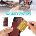 thumbnail image 3 of Compatible with iPhone 11 Case Wallet with Credit Card Holder, Premium PU Leather Magnetic Clasp Kickstand Heavy Duty Protective Shock Absorbing Phone Cover for iPhone 11, Brown, 3 of 7