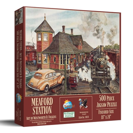 SUNSOUT INC - Medford Station - 500 pc Jigsaw Puzzle by Artist: Wentworth D. Folkins - MPN # 34031