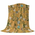 thumbnail image 6 of Yellow Botanical Blanket Soft Cozy Warm Throw Blanket for Couch, Plush Fuzzy Flannel Fleece Blankets for Sofa, Spring Floral Summer Lemon Birds Bed Blankets Lightweight Gifts for Women, 32"x48", 6 of 9