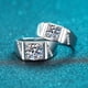 thumbnail image 2 of 100% plata auténtica 1-2 quilates prueba de diamante de corte excelente aprobado anillo de moissanita de Color D para hombres plata 925 regalo de joyería de compromiso, 2 of 4