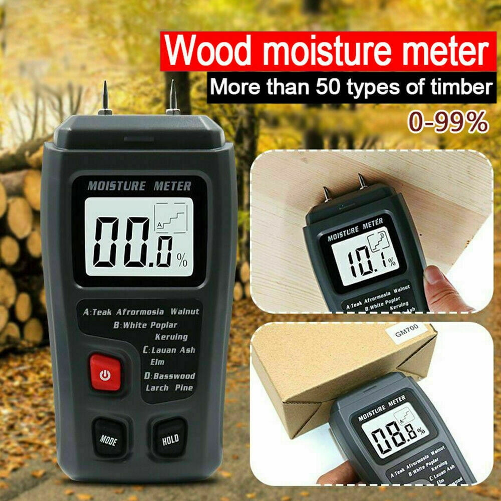 Digital LCD Wooden Moisture Meter Detector Tester Wood Firewood Paper Cardboard 