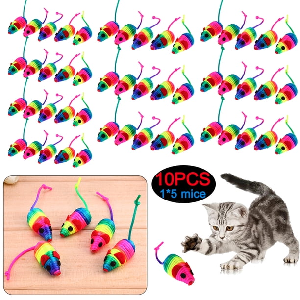 5 Uds Ratón Falso para Gatos Juguete Con Chirriador Mini