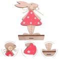 thumbnail image 3 of 2Pcs Easter Wood Bunny Table Decoration Spring Bunny Wood Tabletop Easter Decoration, 3 of 7