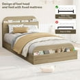 thumbnail image 7 of Twin Bed Frame with Storage Headboard & Footboard - Low Profile Wood Platform Bed, Sturdy Wood Slats, No Box Spring Needed, Natural, 7 of 7