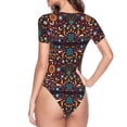 thumbnail image 4 of Naloa Colorful Mexican2 Women's Short-Sleeved Onesie, One-Piece Swimsuit for Parties, dates, clubs - Medium, 4 of 9