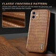 thumbnail image 6 of Case Designed for iPhone 11, Classic Crocodile Texture PU Leather + Plating Frame Shokcproof Lightweight Ultra Slim Case Cover for Men Women for iPhone 11, Blue, 6 of 8