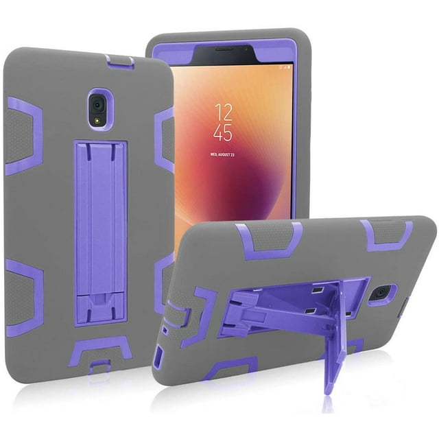 Mignova for Galaxy Tab A 8.0 SM-T380 Case.Hybrid Shockproof Rugged Anti-Impact Drop Protection Cover Built-In Kickstand For Samsung Galaxy Tab A 8.0 2017 SM-T380 T385(Gray/Purple)