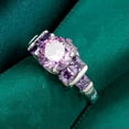 thumbnail image 5 of EOEMY 8*8mm Round Cut Purple Aaa Cz Band Women'S 925 Silver Wedding Party Ring Sz 6-10, 5 of 5