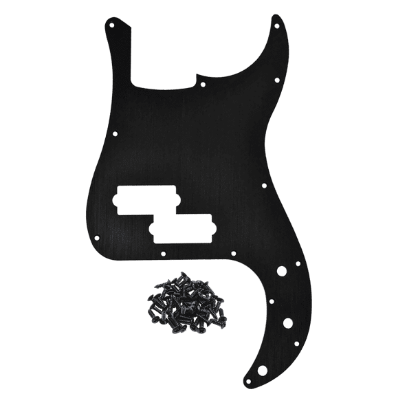 LOOKSEVEN 13 Hole Metal Aluminium Anodized Bass Pickguard Fits for Fender Precision P Bass-Black