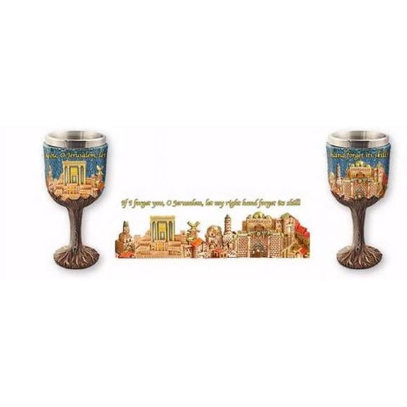 Holy Land Gifts 154048 No. 44175 Si J'Oublie Jésus Coupe de Vin - Psaume 1375