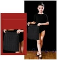 thumbnail image 4 of Latin Skirt for Girls Tassel Dance Ballroom Layered Fringe Kids Dress Dancewear(110 3-4 Years,Black), 4 of 5