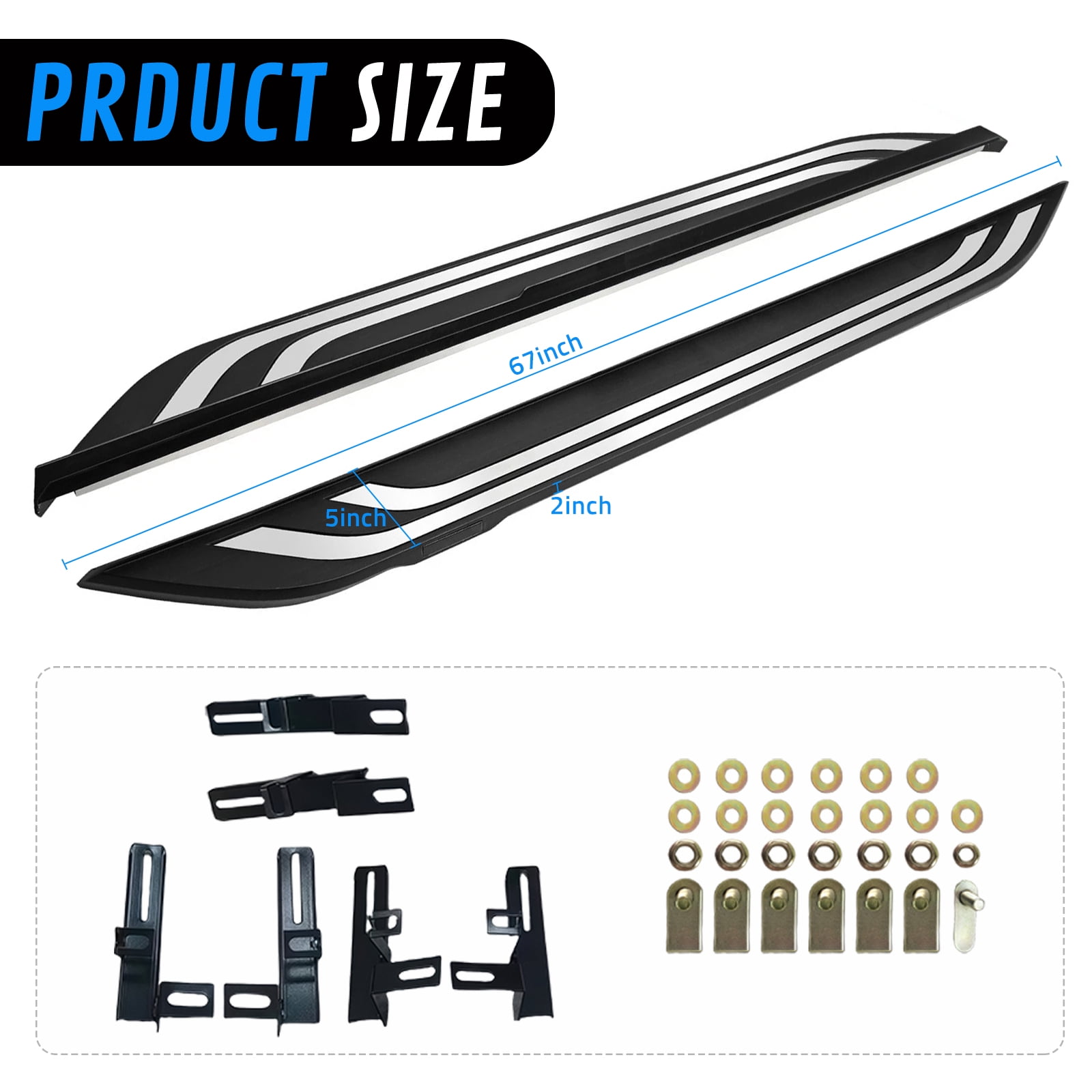 Running Boards Fit for 2019 2020 2021 2022 2023 2024 2025 Toyota RAV4 Side Step Nerf Bar