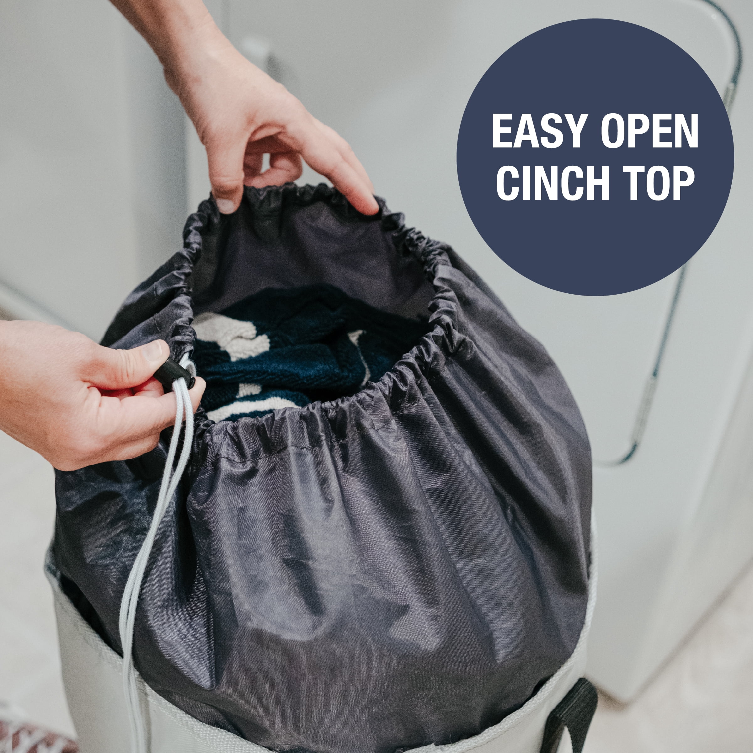 CleverMade Laundry Duffel Luxe - Stone Gray/Shadow Gray