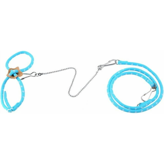HUGFEGWE Pet Hamster Adjustable Harness Small Rat Mouse Training Leash with Finder Bell (Blue) CJB91-121473