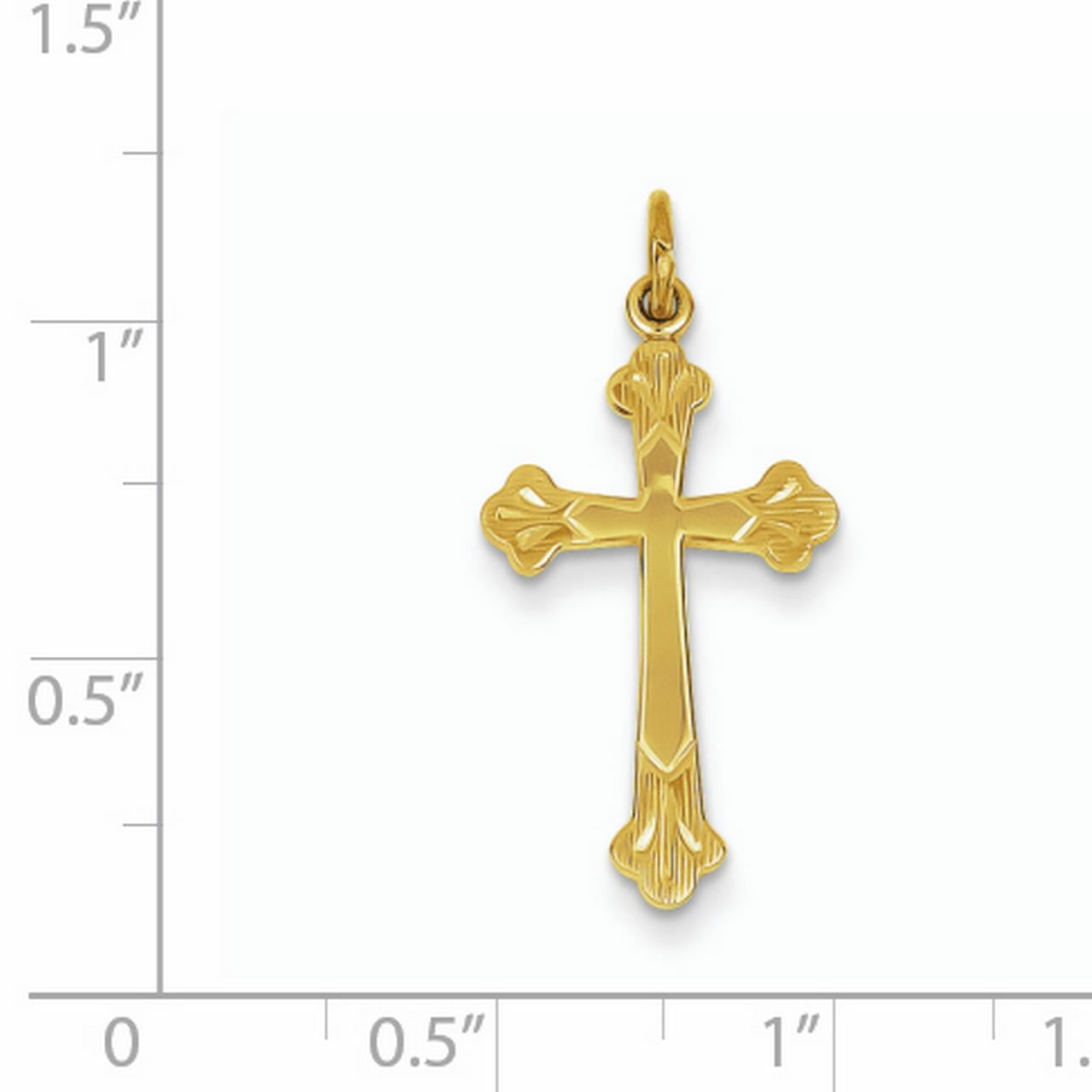14mm x 24mm Solid 925 Sterling Silver with 18K Plating Cross Pendant Charm